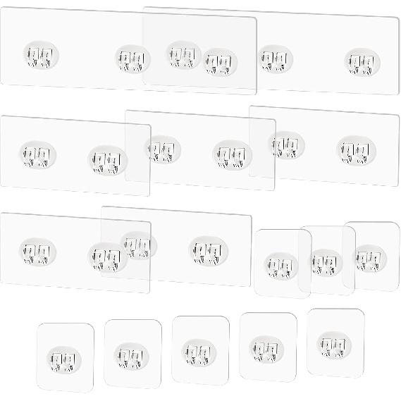 15 Pack Shower Caddy Adhesive Replacement - Strong No Drilling Shower Shelf Adhesive Hooks for Bathroom Storage Shelves & Kitchen Racks, 3 Sizes
