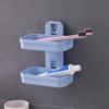 No punching double-layer soap box storage rack soap rack rack non-marking paste
