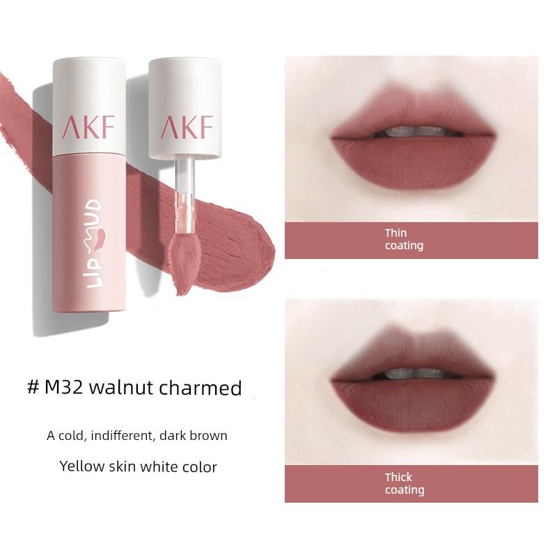 AKF Lip Mud M08/25/09/19/04/M07 Color Sea Salt Princess Caramel Chocolate Glaze Lipstick