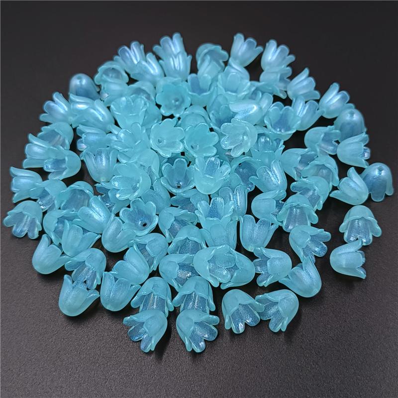New AB/Solid Flower Holders for Bracelet Lily of the Valley Acrylic Loose Beads Making DIY Jewelry Accessories 20Pcs Necklace