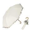 Короткий зонт Vita Felice для женщин, как в солнечный, так и в дождливый день [VITAFELICE] 2-складной (для дней/ребра 55см) пру-30176z (рюш белый)