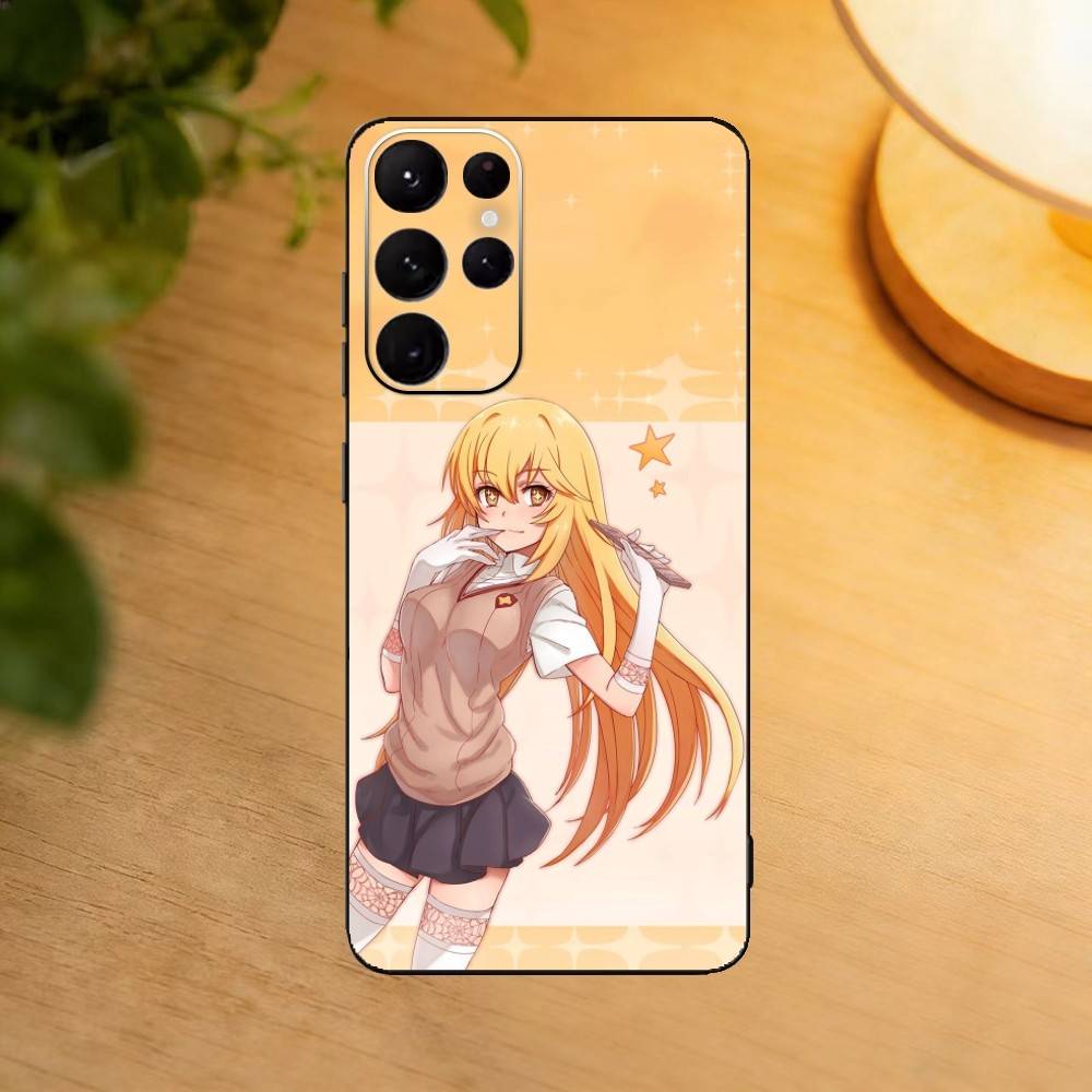 Чехол для телефона Shokuhou Queen Misaki для Samsung S25,24,23,22,30,21,10,9,Ultra,Plus,Lite Мягкий черный чехол