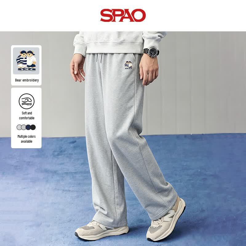 Мужские спортивные штаны SPAO в корейском стиле с принтом мишки, прямые