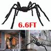 6.6 футов черные украшения на Хэллоуин страшный гигантский паук реалистичный мохнатый паук наружные принадлежности для вечеринок в помещении декор