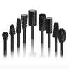 10 шт. Роторная борфреза напильник рашпиль шлифовальный гравировальный набор круглый хвостовик деревообрабатывающие насадки деревообработка роторный напильник фреза роторный инструмент