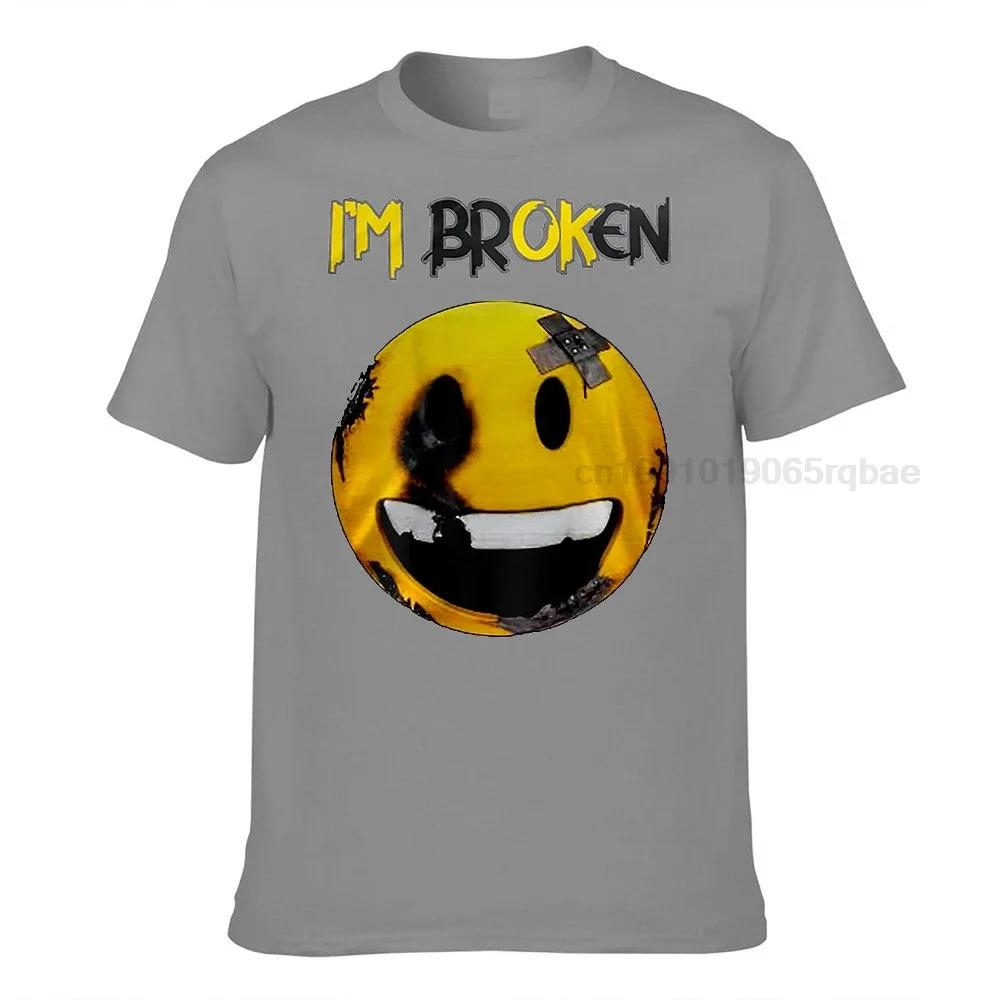 Confused Smile Im Broken Invisible Illness Im Ok Broken Black Size S3xl 100 Cotton Unisex T Shirt Unisexs Tee