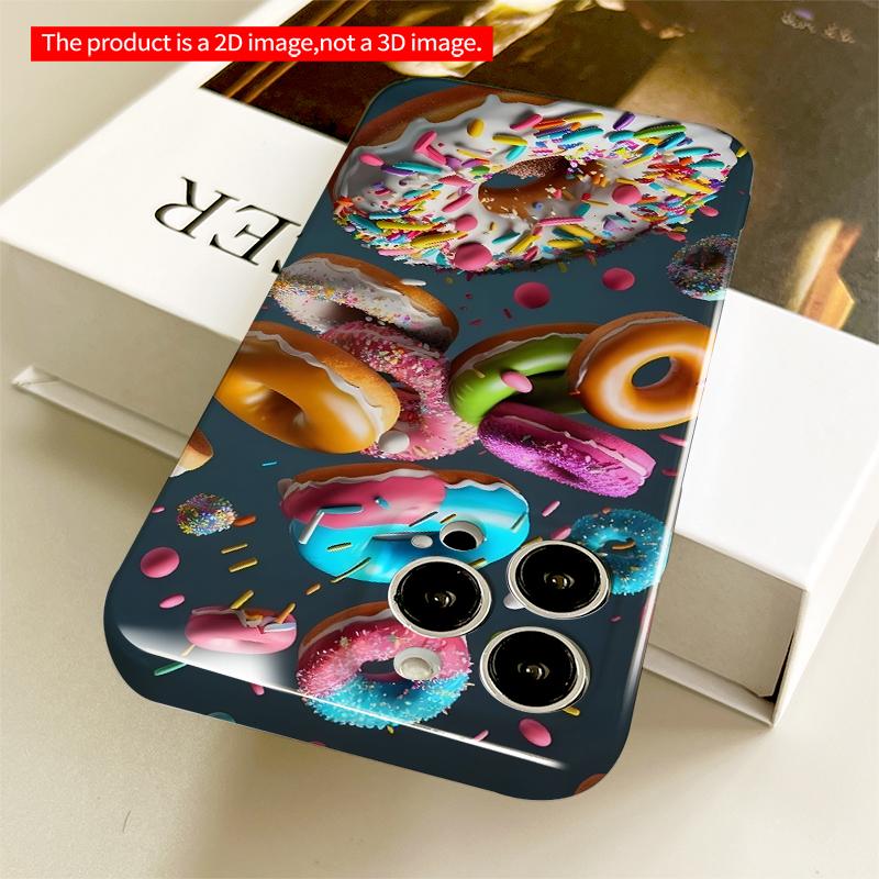 2DFlat Colorful Donuts in Mid-Air Explosion All inclusive film hard iPhone case, compatible with iPhone 18 Pro Max 17 16 15 14 13 12 11