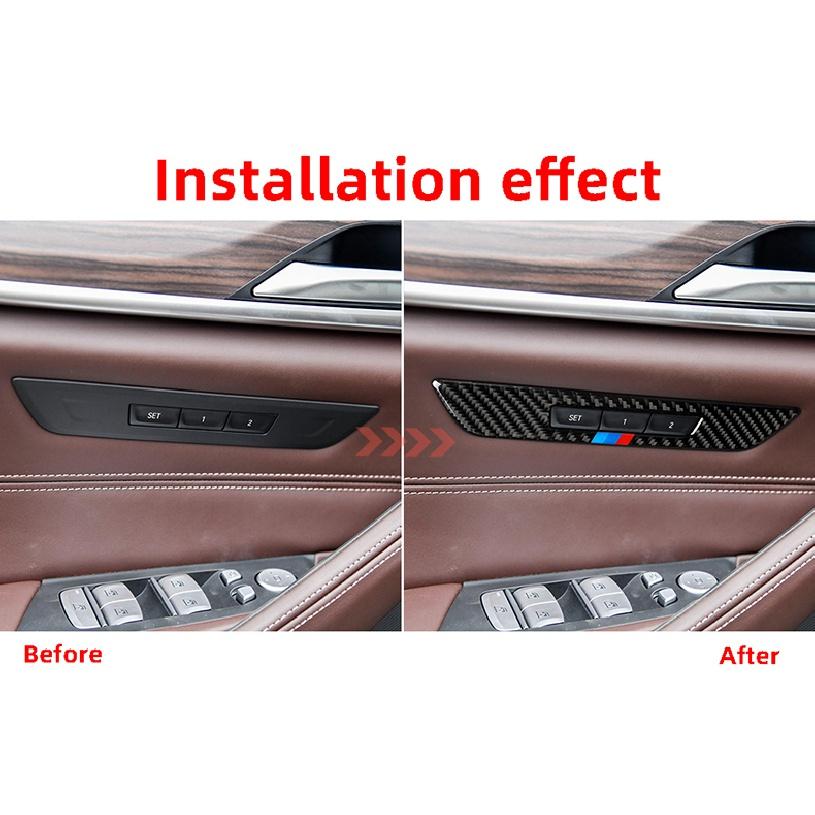 Углеродное волокно, регулировка сиденья, панель переключателей, украшения, автомобильные наклейки для BMW Series 5 528Li 530Li 540Li G30 G38, интерьер