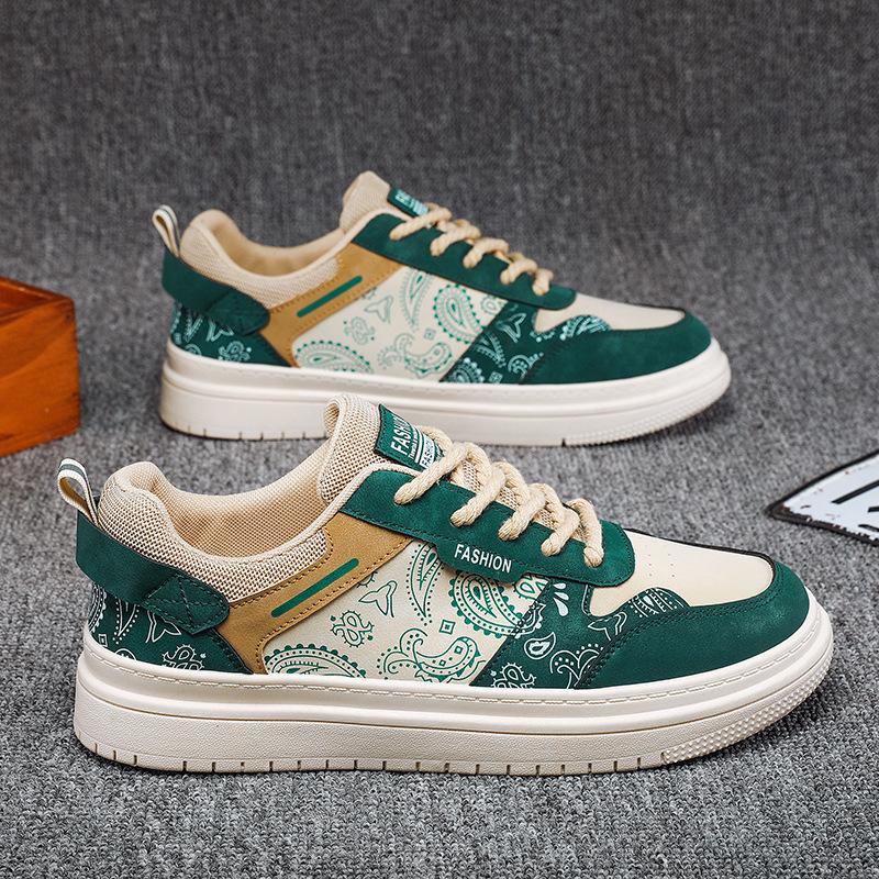 Men's Shoes Summer New Lace-up Handpainted Shoes Men's Trend Versatile Casual Board Shoes College Style Boys Canvas Tide Shoes