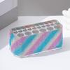 Rhinestone Acrylic Makeup Brush Holder 26 Holes Nail Brush Storage Box Desk Pen Organizer Display Stand for Cosmetic Tools Eyebrow Pencil Eyeliners