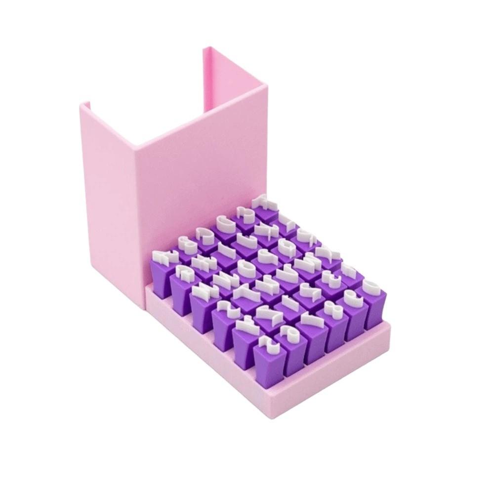Uppercase Lowercase Letters Alphabet Clay Stamp Set Polymer Clay Handmade Craft Tools Pottery Letter Stamps PVC Purple