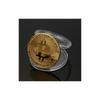 Памятная монета Bitcoin с металлическим основанием и акриловым дисплеем для деловых подарков
