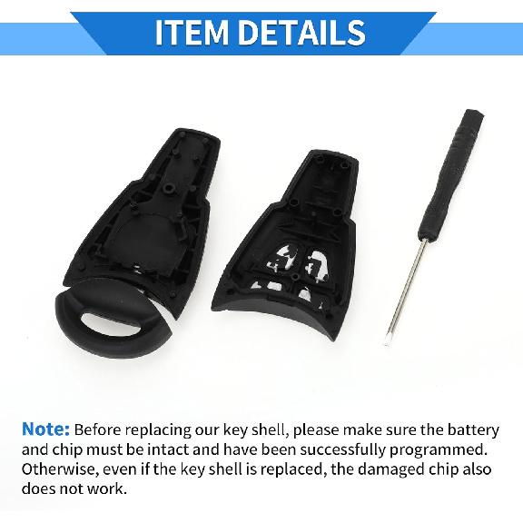 Key Shell Case for SAAB 93 2007-2012 Estate and Saloon Keyless Entry Remote Key Fob Replacement Case 4 Buttons