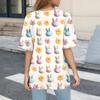 Women's T Shirt Print Button Short Sleeve Daily Weekend Fashion Basic V- Neck Regular Top