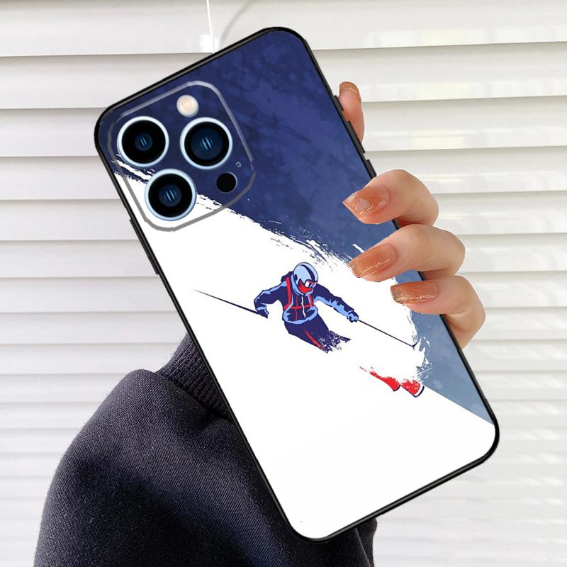 Skiing Snow Snowboard Ski Phone Cover For iPhone 16 15 12 11 13 14 Pro Max Mini X XR XS Max Plus Phone Case
