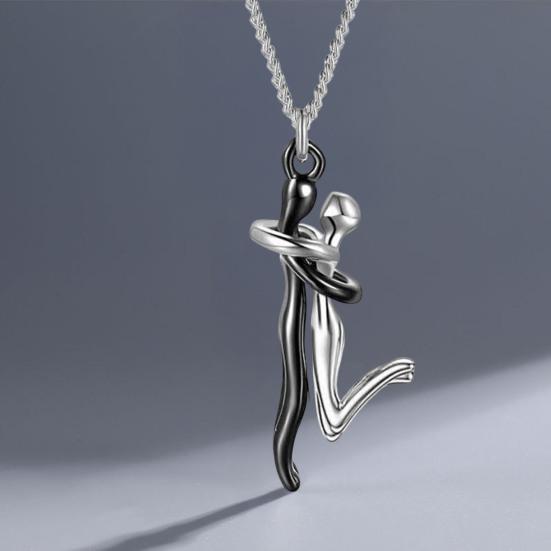 Парная подвеска-ожерелье "Объятия" 3D Подвеска "Обнимающаяся пара" Романтическое ожерелье о любви Подарок на День святого Валентина Годовщину для него для нее