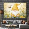 2D Yellow Gnome with Bees Backdrop for Kids Photoshoot & Home Decoration