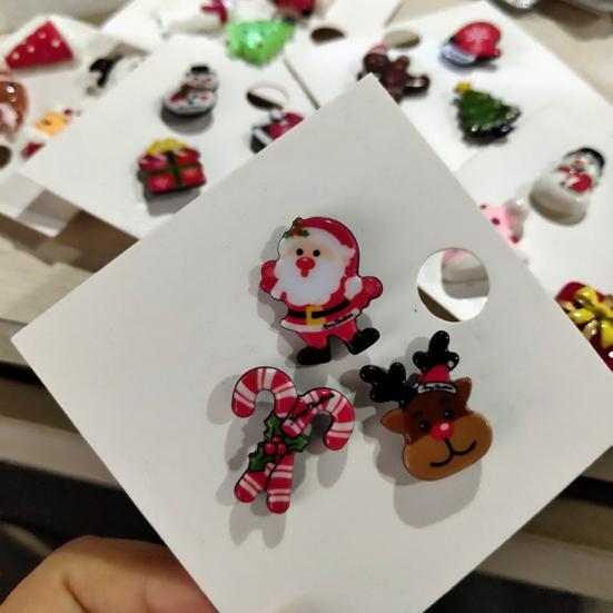 3 шт./компл. рождественские броши винтажные праздничные милые мультяшные геометрические невыцветающие декоративные броши с бумажной карточкой Санта-Клауса