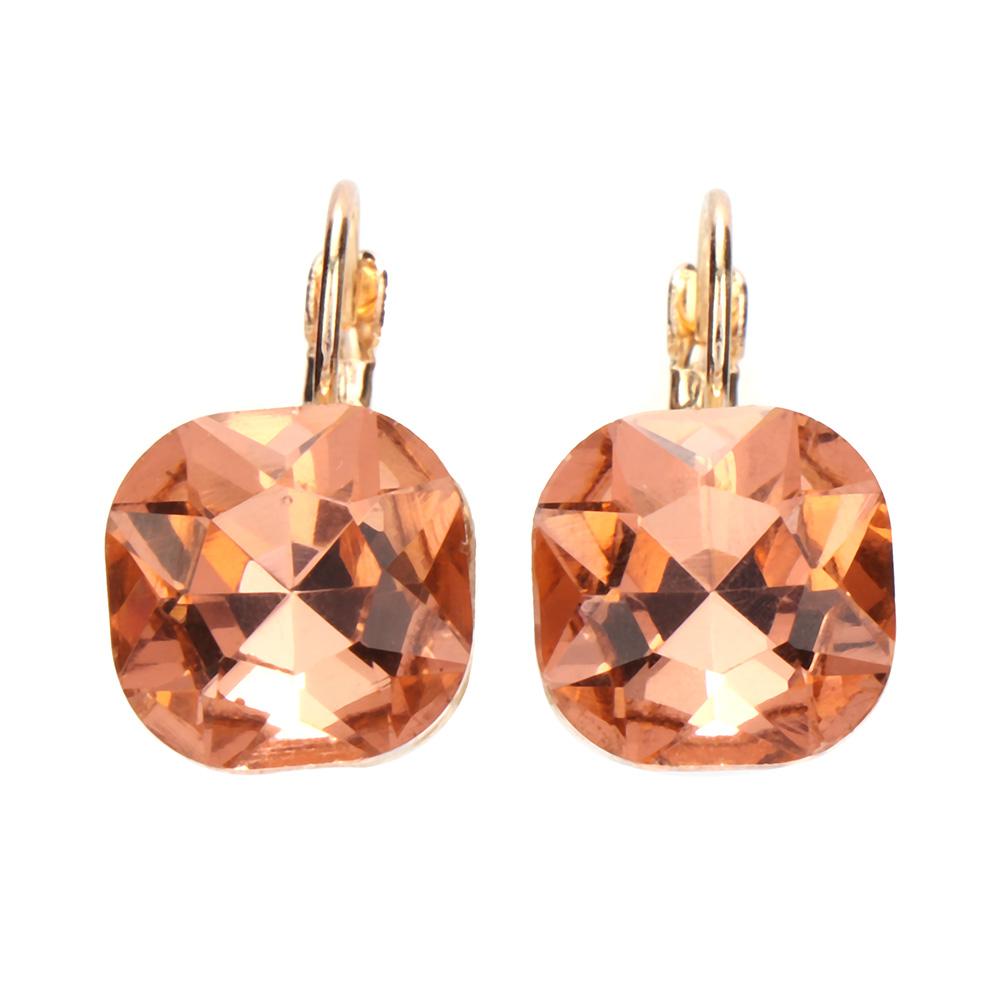 Стиль Квадратные Хрустальные Стразы Женские 6 Цветов Серьги-капли Свадебные Украшения Пусеты Мода