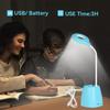 Canmeijia Светодиодная настольная лампа USB с бесступенчатым затемнением, перезаряжаемая складная лампа для чтения для студентов, держатель для телефона, лампа USB, ночник
