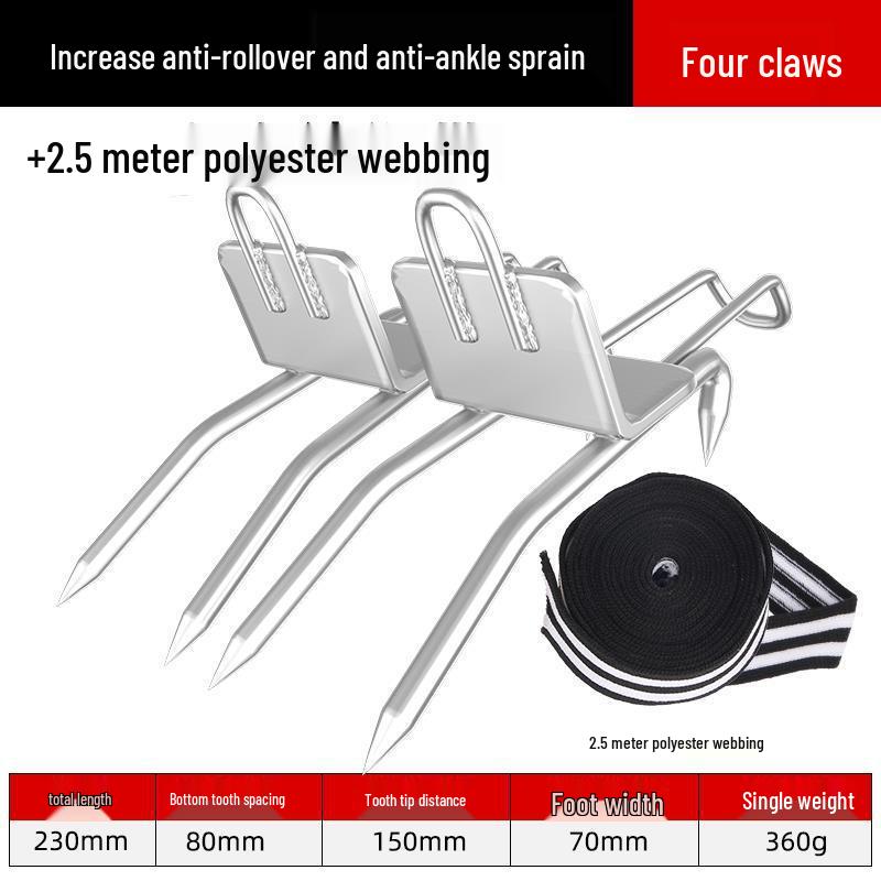 Steel Tree Climbing Foot Spikes with Cat Claw Design