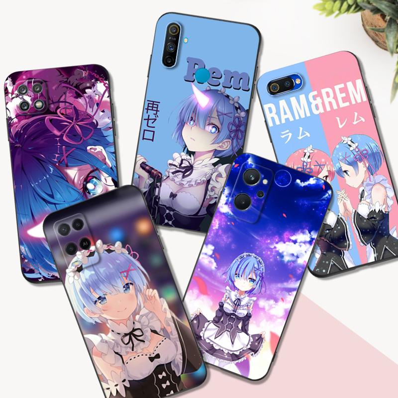Black Tpu Case For Realme 9 Pro Plus 9i GT Neo2 Narzo 10A 20A 20 30 30A 50A 50i 4G 5G Ram Rem Anime Cartoon
