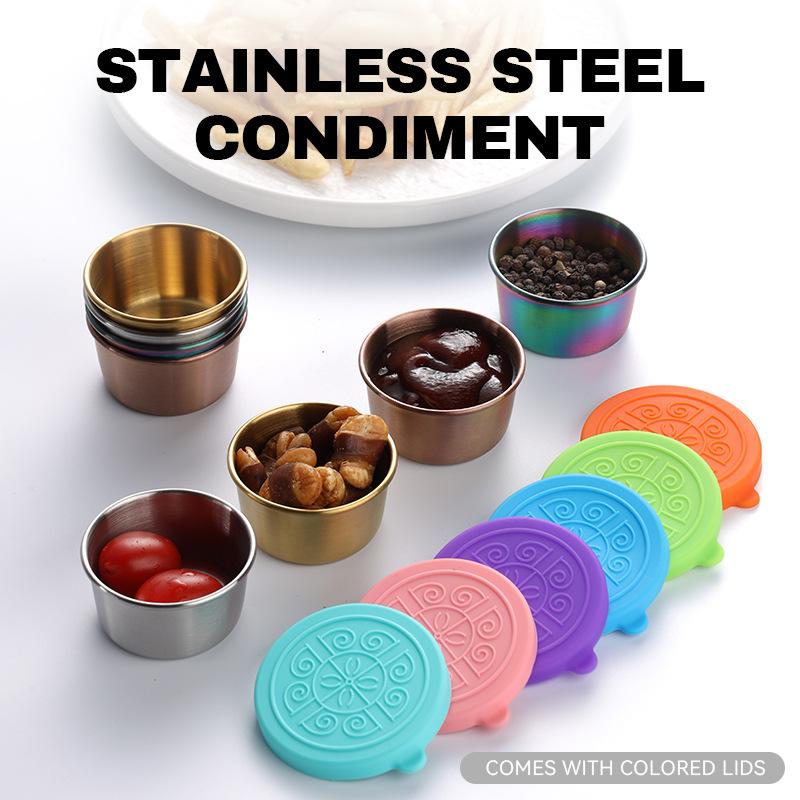 60 мл контейнер для заправки салата герметичная коробка для приправ портативная нержавеющая сталь соусница с крышкой маленькая чашка для приправ