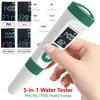LCD Digital Display PH/TDS/EC/Salt/Temperature Meter Multifunction Digital PH Meter  Household
