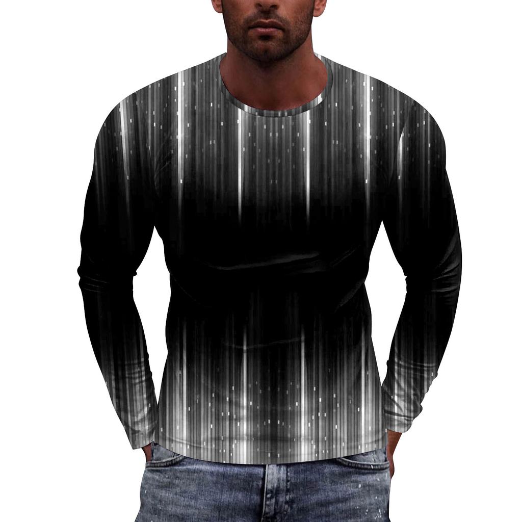 Муж. Футболка Круглый вырез Одежда Одежда На открытом воздухе Длинный рукав С принтом Модельер Винтаж