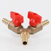 For Fuel Gas Water Oil Air Brass Pipe Fitting Connector Three 3 Way Hose Barb Ball Valve Adapter