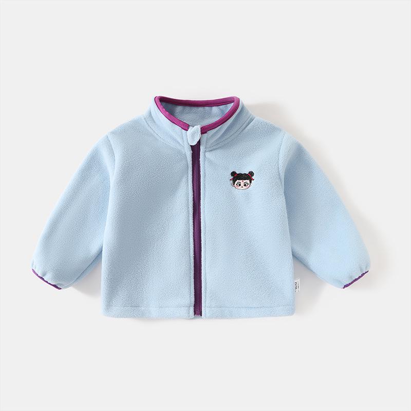 Детская флисовая куртка Jingqi – Уютная весенне-осенняя одежда для мальчиков и девочек