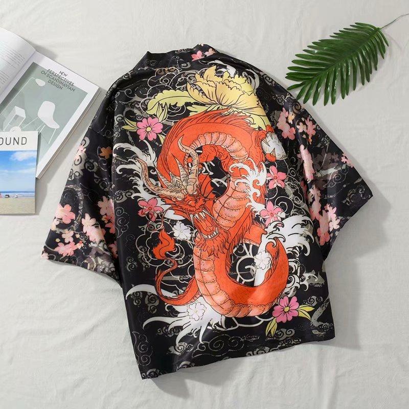 Рубашка с короткими рукавами в стиле ретро Country Tide в китайском стиле с принтом в стиле хип-хоп для пар, мужчин и женщин, тонкая рубашка, куртка, блузка для мужчин