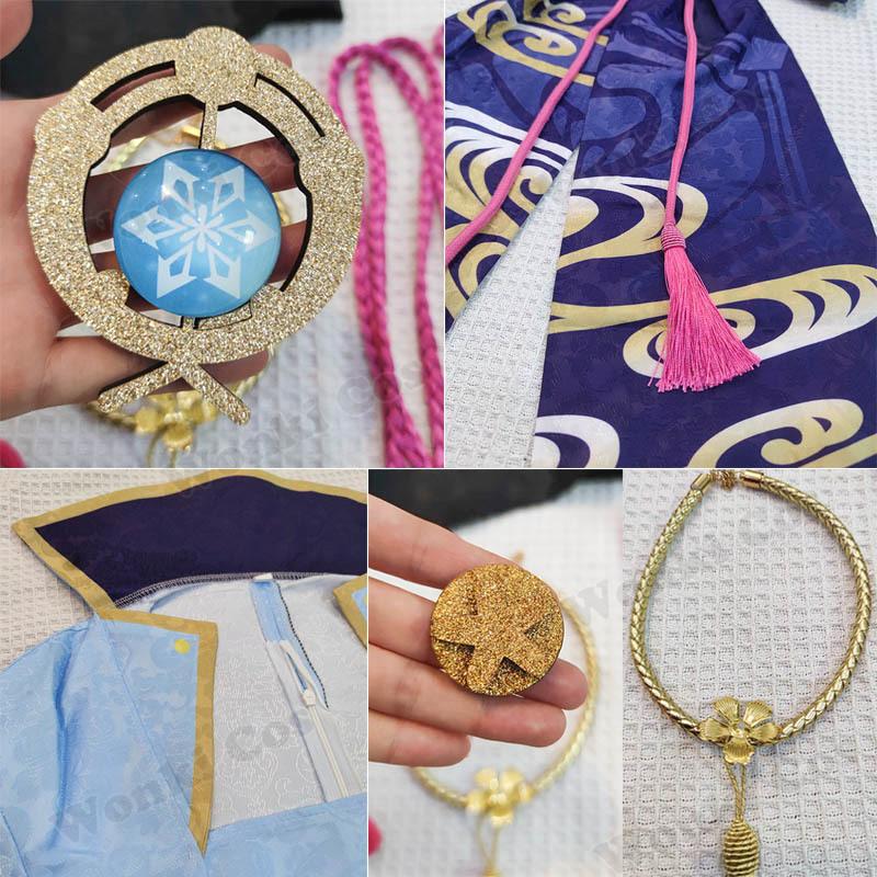 Костюм для косплея Камисато Аяки Парик Импакт Аяка Косплей Платье Складной веер Обувь Аяки Полный комплект