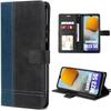 Case for Samsung Galaxy M23 5G - Magnetic Closure PU Leather Navy Blue-Black