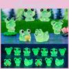 Adorable Glowing Frog Figurines For Car And Desk Resin Craft Decor Accessories