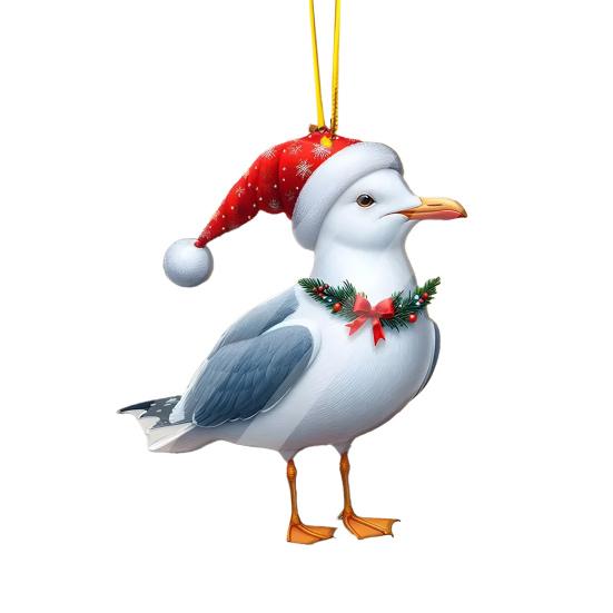 Рождественское украшение 2D акриловая собака/медведь/пчела/кролик/петух подвесное украшение мультяшные животные кулон на елку для домашнего праздничного декора