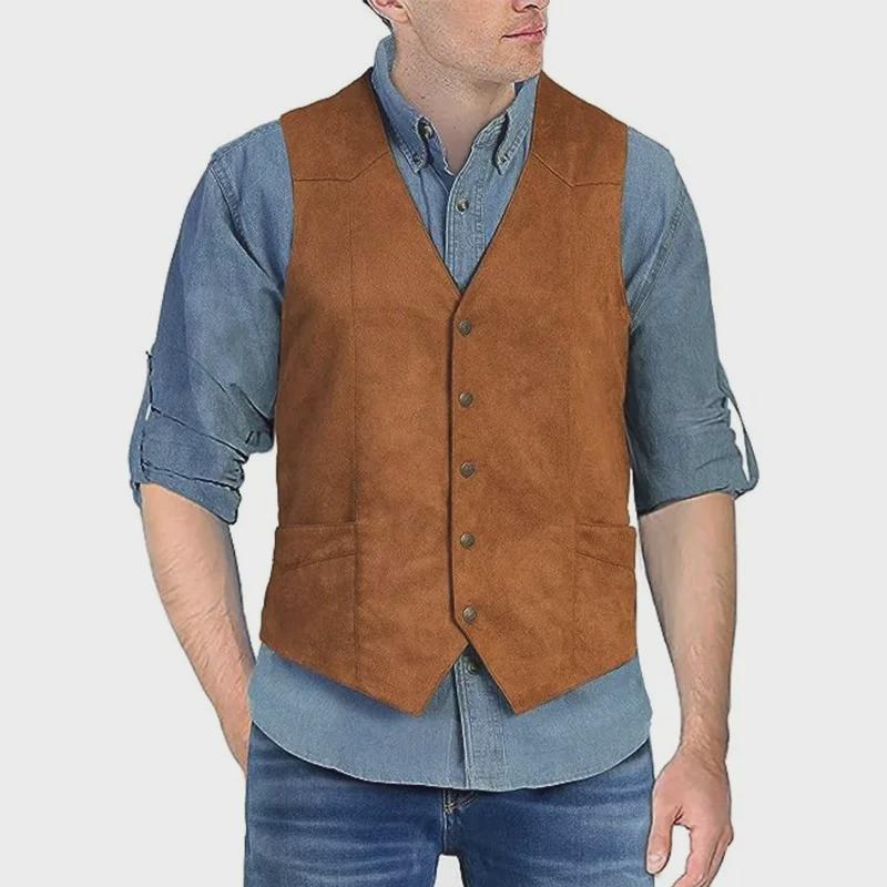 Men's Slim Fit Retro V-Neck Suit Vest for Casual & Formal Wear