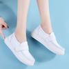 Hot Selling Nurse White Women's Spring 2025 New Thick-soled Soft Leather Single Shoes Casual Flats Bottom Comfortable Loafers