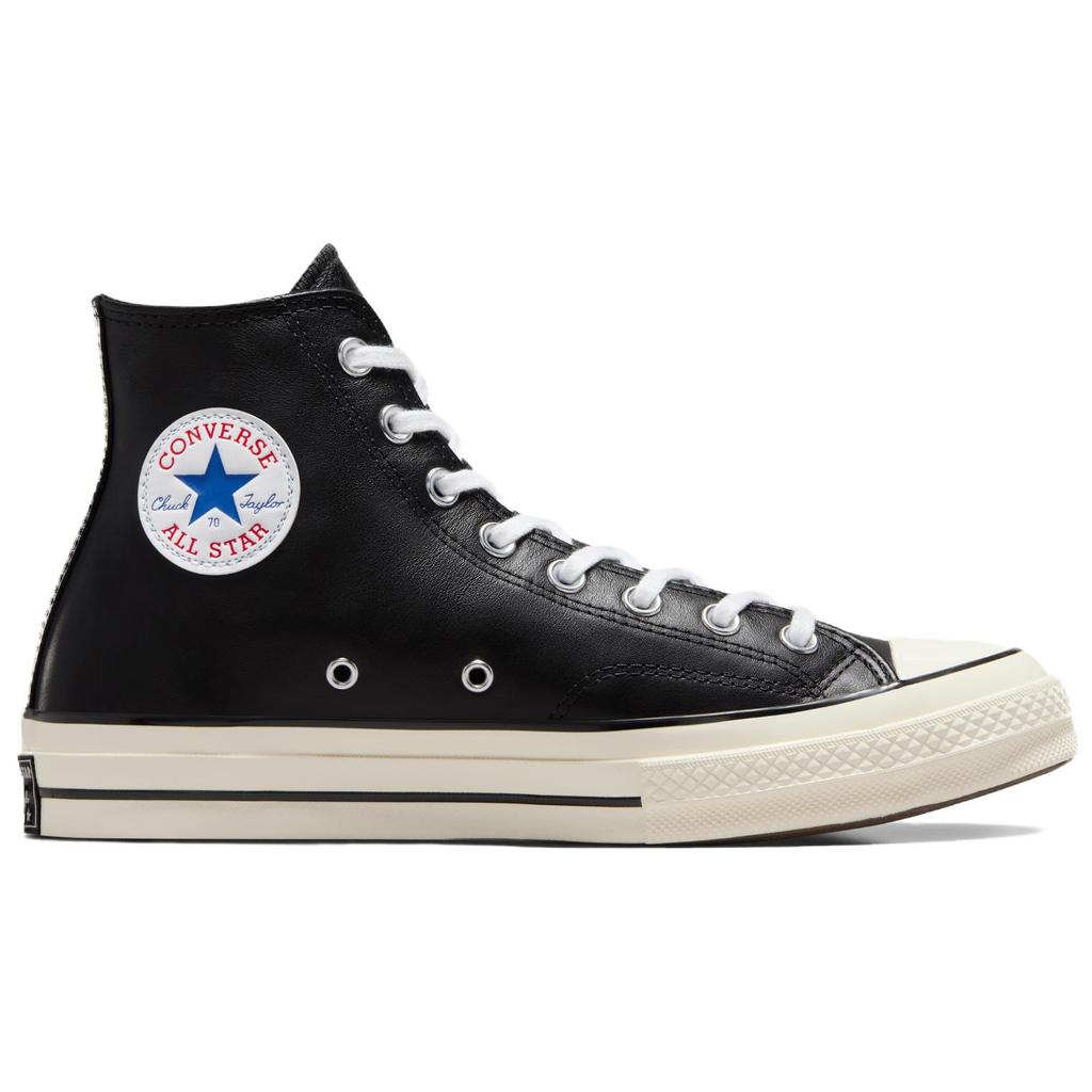 Converse Chuck 70 Leather High Black Unisex Sneakers White Egret A07200C