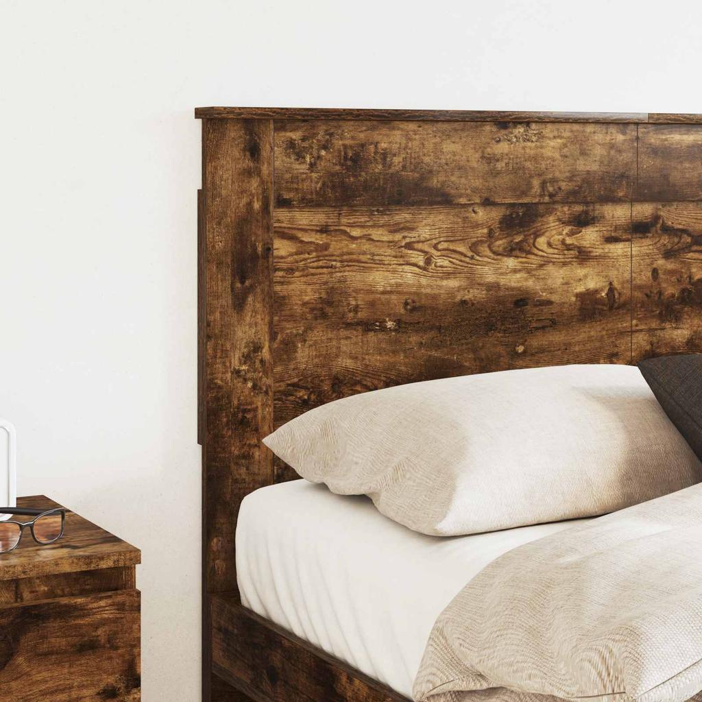 Headboard with Smoked Oak Finish 135 cm Engineered Wood
