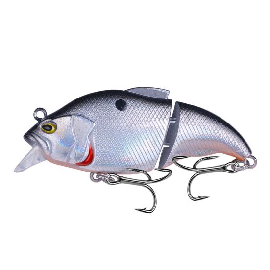 7.5CM/12G Multi-Jointed VIB Fishing Lure with Hooks Realistic 2-Section Swimbait Hard Artificial Bait Freshwater Saltwater Fishing Accessories