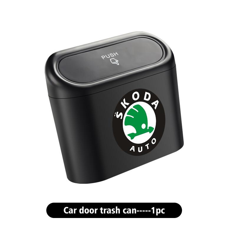 gqjdy5 For Skoda Car Garbage Can Storage Box Rubbish Organizer Trash Bin Octavia Superb RAPID FABIA KAMIQ KAROQ KODIAQ YETI