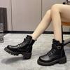 Классические ботинки Мартин большого размера с пряжкой, новые осенне-зимние низкие ботинки с круглым носком на шнуровке, женские ботинки
