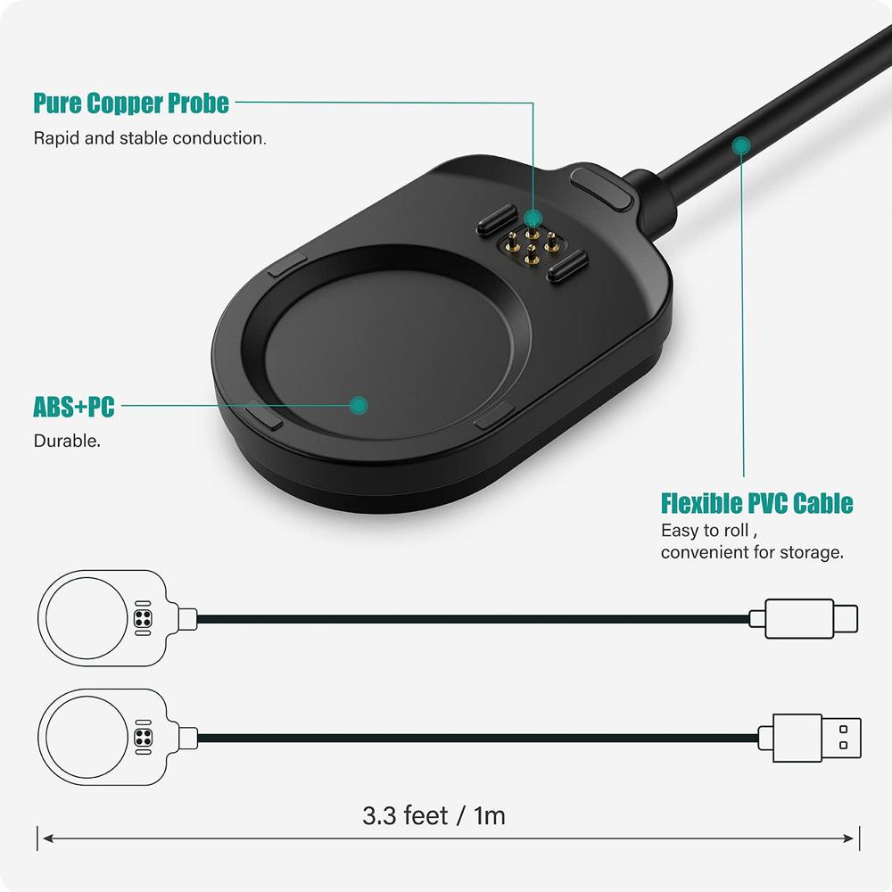 Зарядное устройство для Garmin MARQ 2 USB-C и зарядный кабель для умных часов MARQ2 Gen2 Adventurer/Driver/Aviator/Captain/Athlete/Golfer