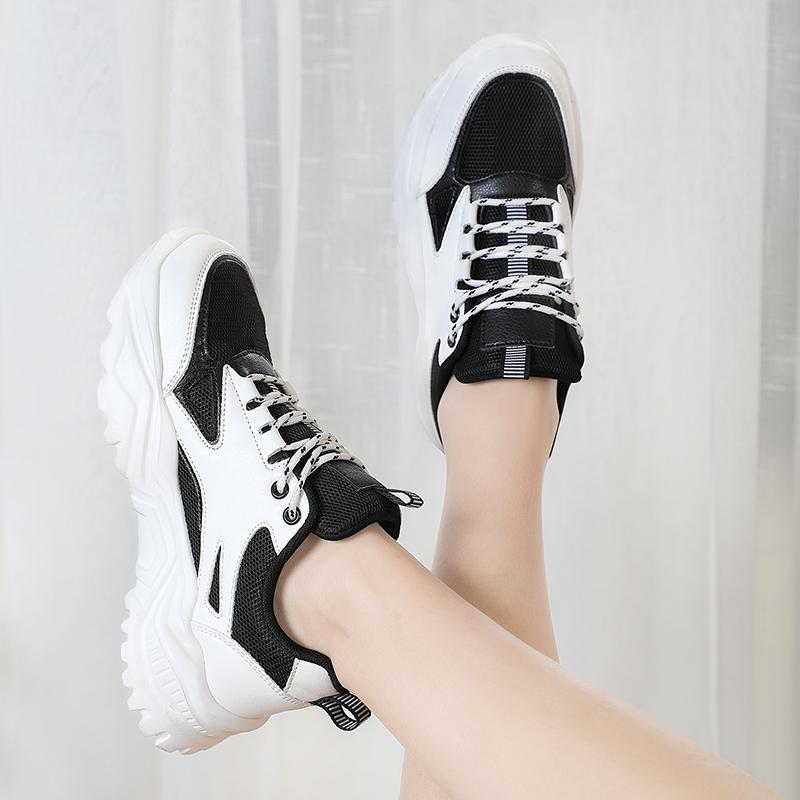 Women’s Black Running Sneakers Casual Sport Shoes White Walking Jogging Shoes Over Sized
