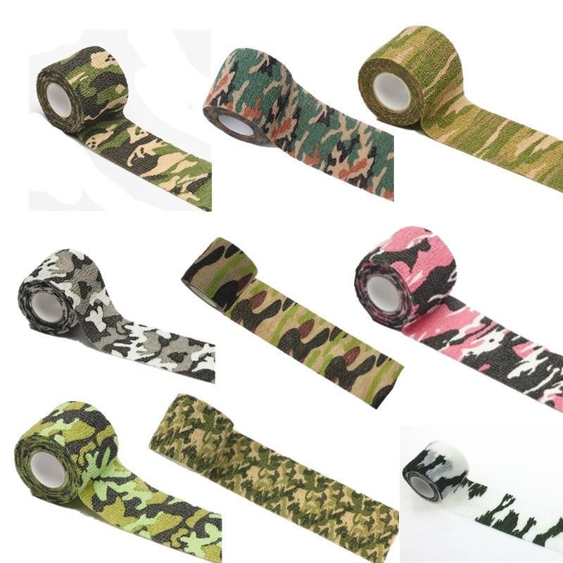 Прочная армейская камуфляжная стелс-спортивная лента 5 см x 4,5 м, водонепроницаемая водонепроницаемая нетканая тактическая повязка на рану