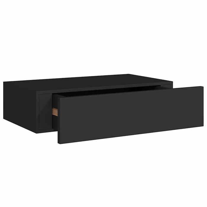 VidaXL Wall Shelf with Drawer Floating Shelf Hanging Shelf Wall Mount Living Room Lounge House Interior Black 330243