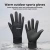 1 Pair Unisex Winter Cycling Gloves Thickened Plush Lined Waterproof Touchscreen Great Grip Palm Anti-slip Cold Weather Driving Skiing Skating Gloves