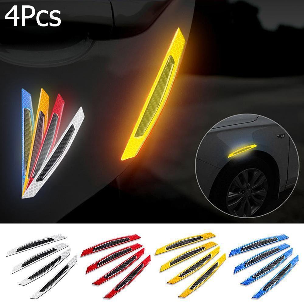 4Pcs Sign Protector Alarm Door Sticker Anti-Collision Car Reflective Strips Safety Warning