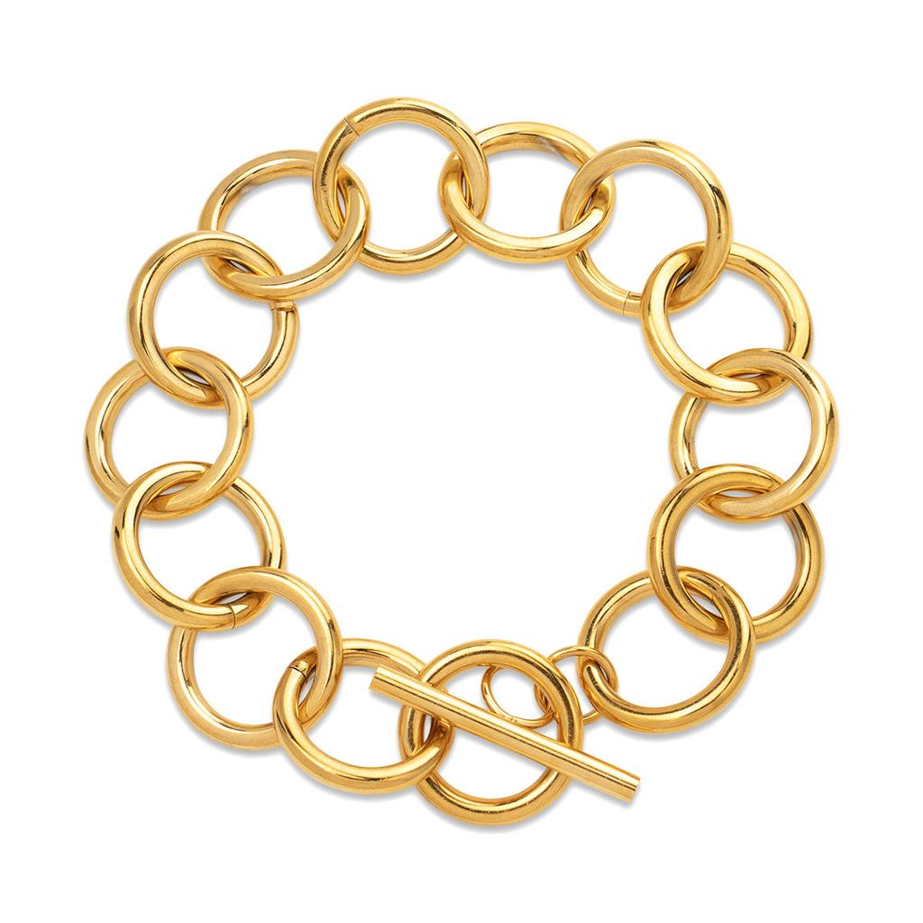 Chain Thick Stainless Steel Round Cross Chain Ot Buckle Gold Bracelet Necklace